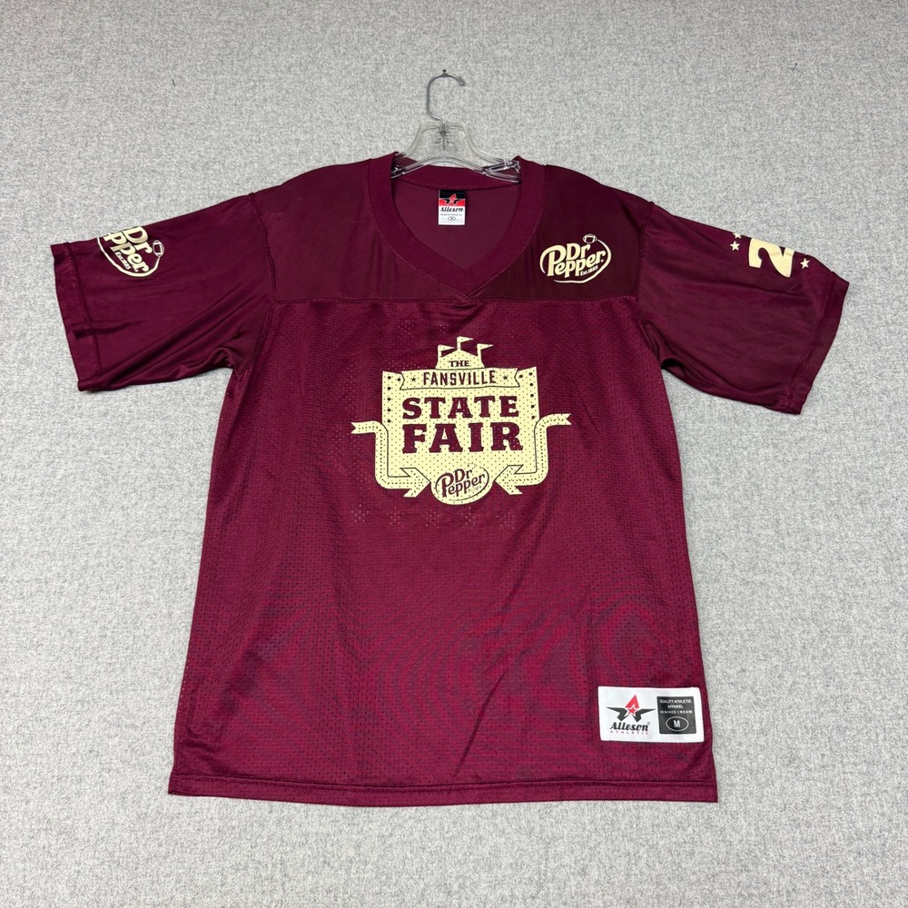 Alleson Athletic Football Jersey Size M Maroon Dr Pepper Fansville State Fair 23